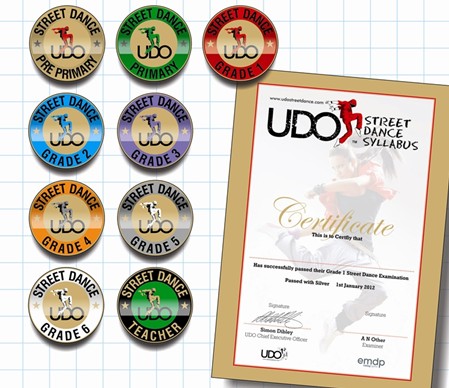 UDO Academy Street Dance certificate